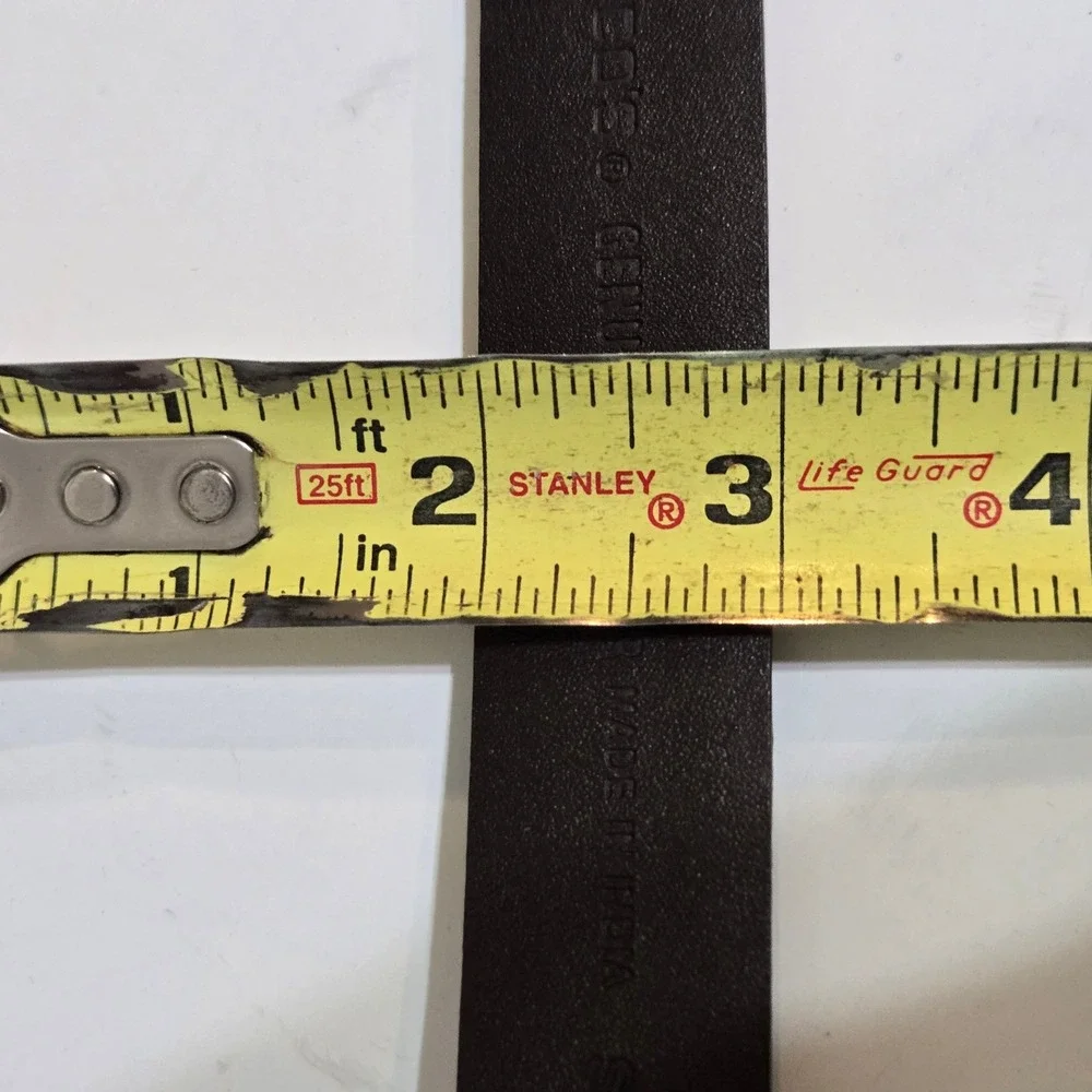 Chico's Leather Belt Women S/M Dark Brown Satin Gold Hook Adjustable 25